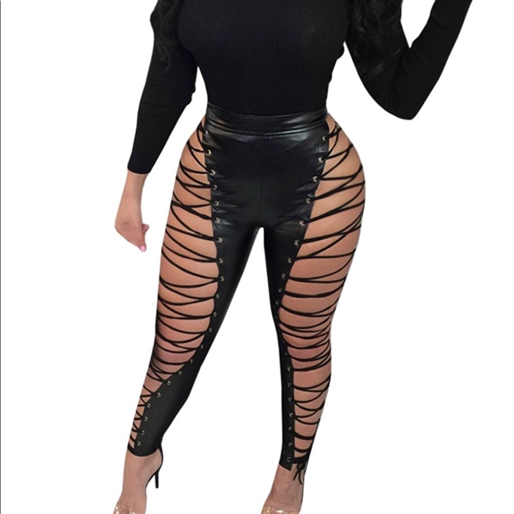 Lace Up Faux Leather Pants 🛑SOLD🛑